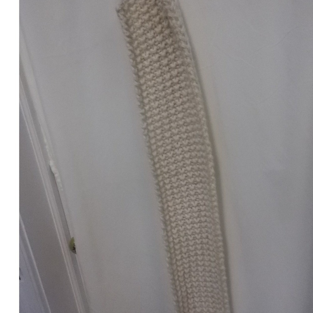 Handmade Chunky Knit Scarf Cream Off White Seed Stitch Long Winter Wrap